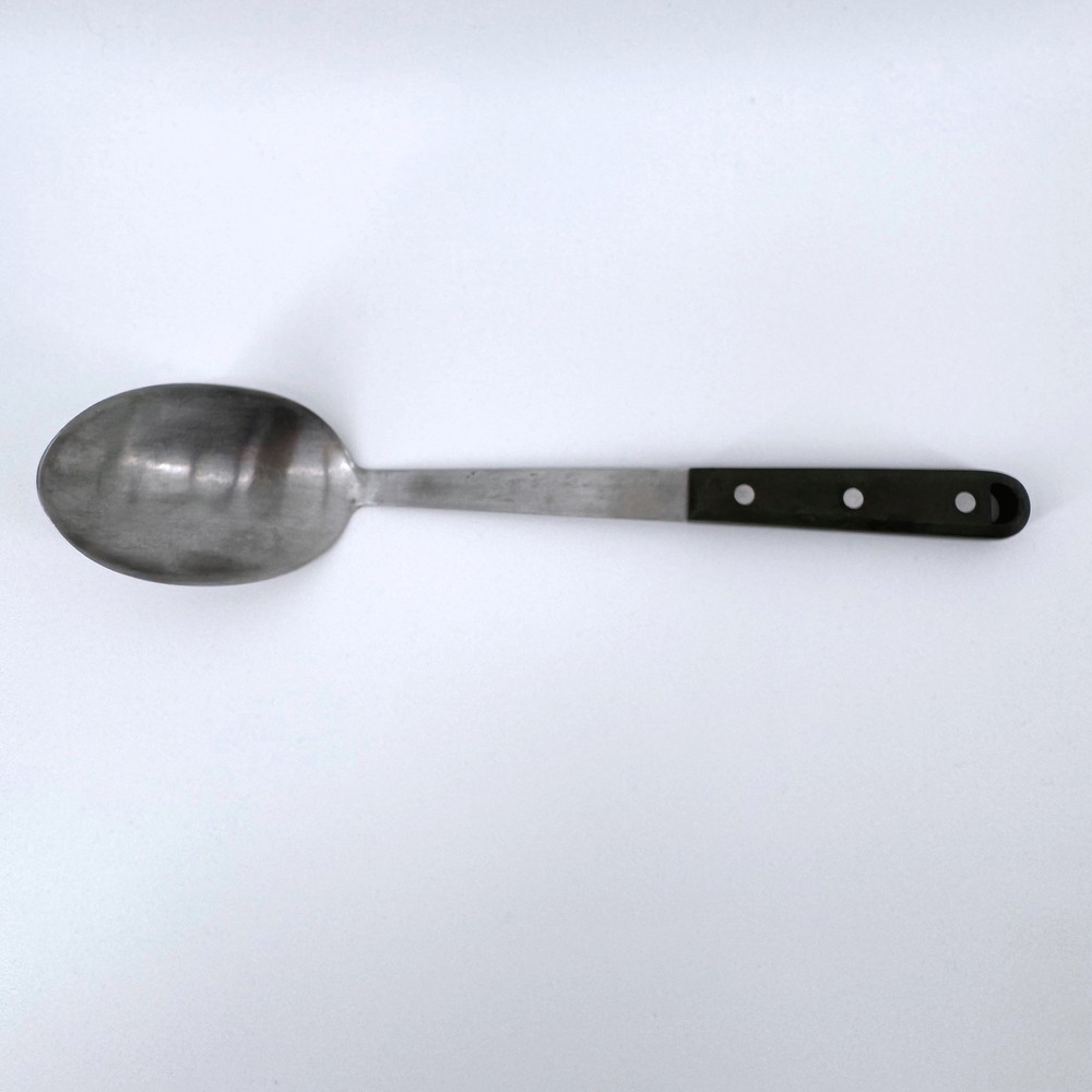Revere Ware Serving Spoon Unisex OS Silver Black Stainless Steel Triple Rivet